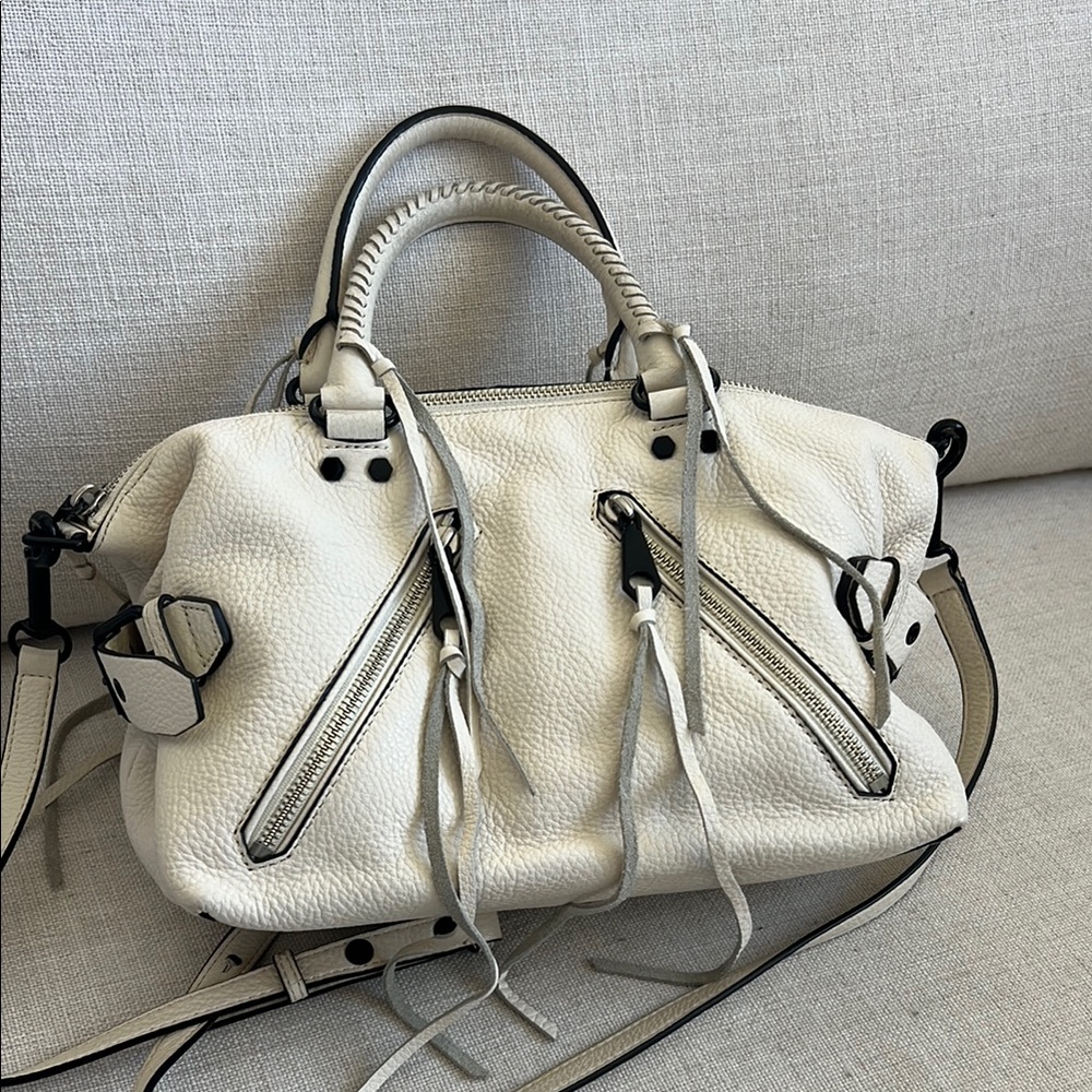 Rebecca Minkoff Moto Satchel - Antique White
